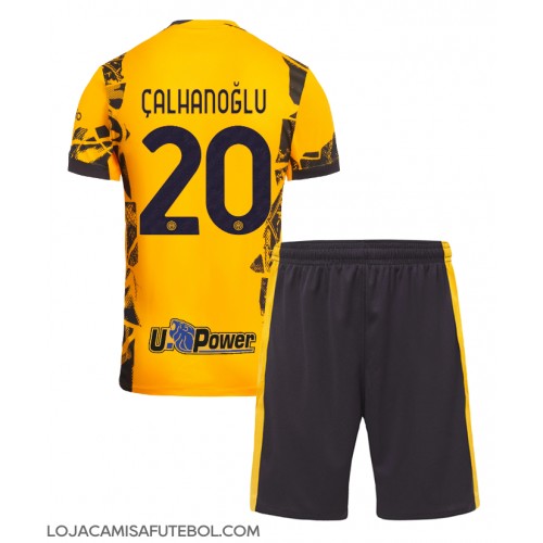 Camisa de Futebol Inter Milan Hakan Calhanoglu #20 Equipamento Alternativo Infantil 2024-25 Manga Curta (+ Calças curtas)